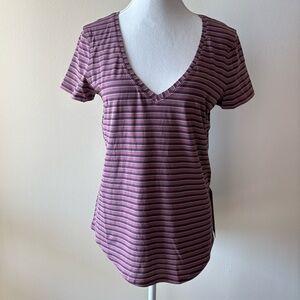 NWT!! Sz6 🍋Love Tee V 
Step Stripe Plumful Arctic Plum Lululemon